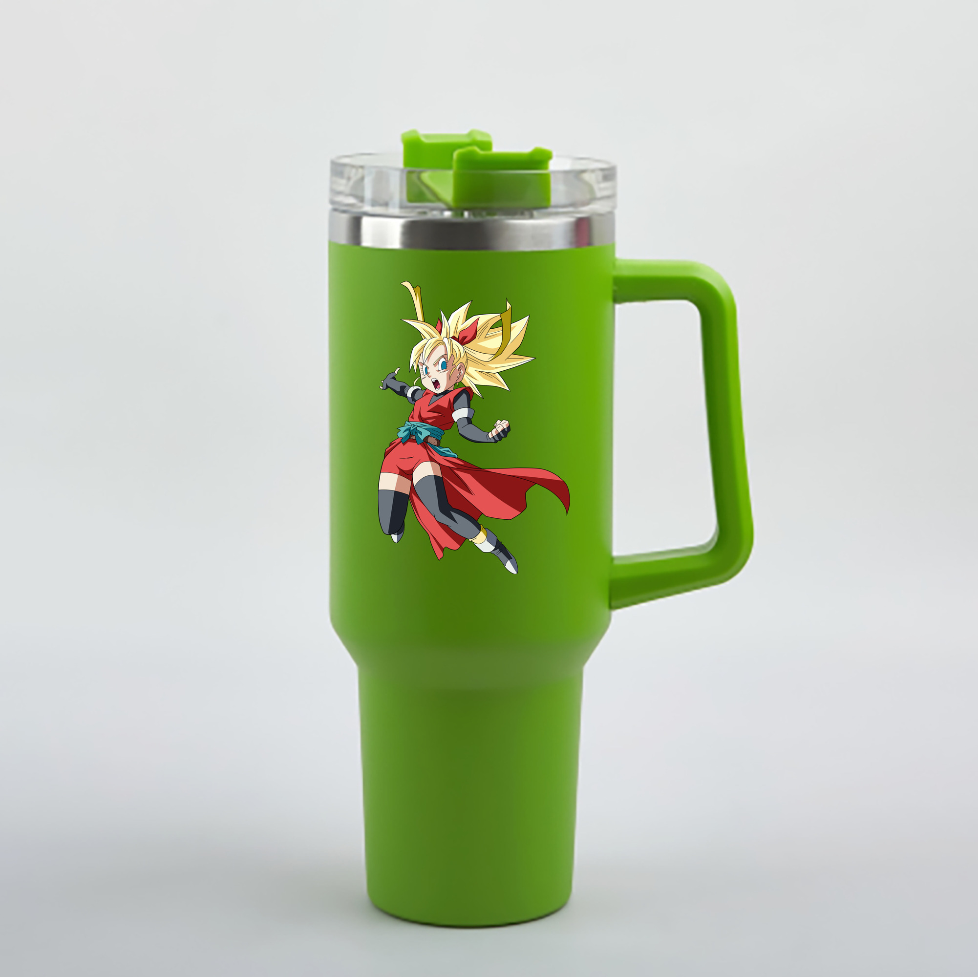 （画像用） ドラゴンボール カリフラ DRAGON BALL Caulifla 1200mL車用タンブラー - クリスタルステッカー（プラスチックストロー付き）